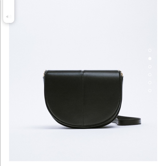 Zara 100% Leather Crossbody/Shoulder Bag W Gold Chain Hardware Black - Picture 3 of 16